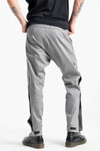 Side Snap Button Trousers in Gray