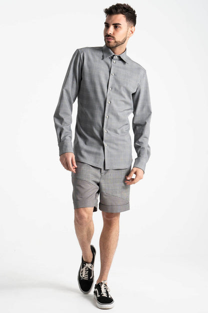 Gray Check Long-sleeve Shirt