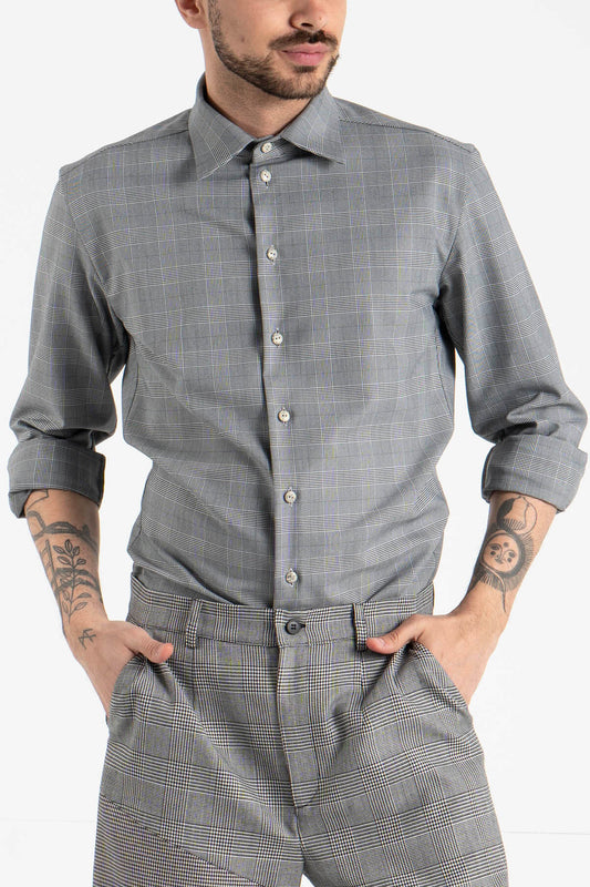 Gray Check Long-sleeve Shirt