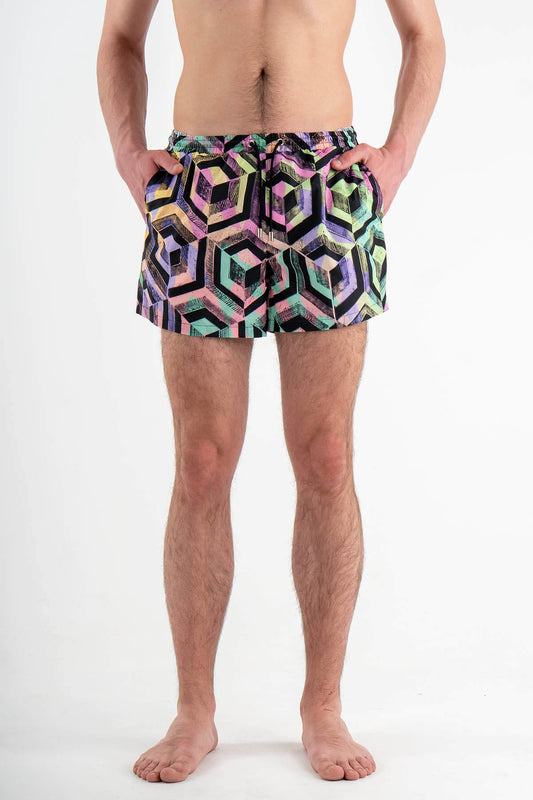 Swimming Shorts with Print “Maze”