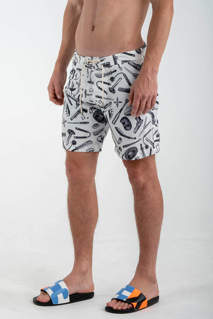 Swimming shorts with Hand Painted “Weapons”