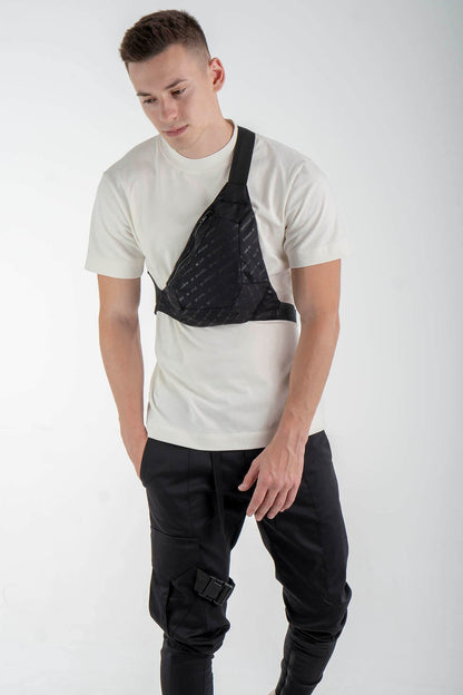 Printed Triangle Bum Bag in Black
