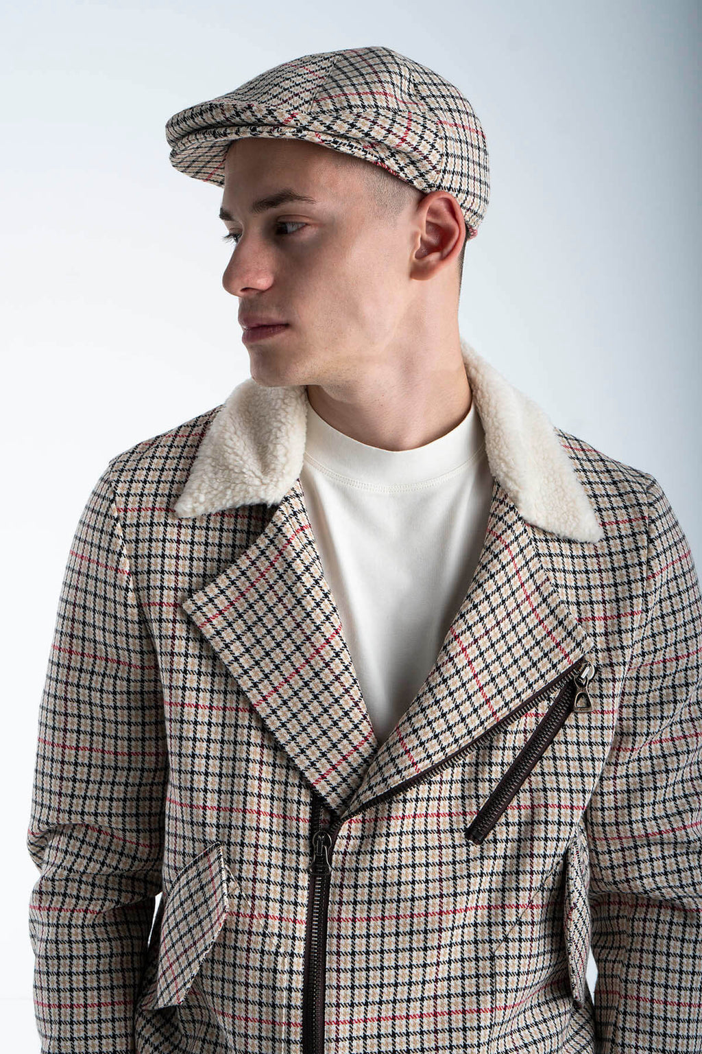 Checked Newsboy Cap
