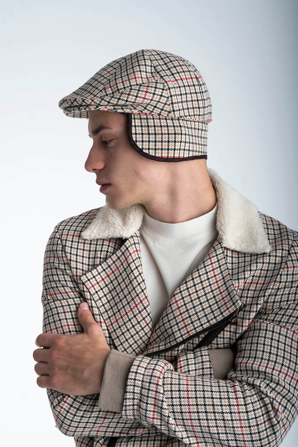 Checked Newsboy Cap