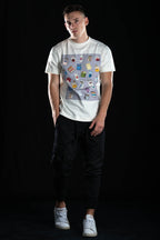 Hand painted T-shirt “Cigarettes” White