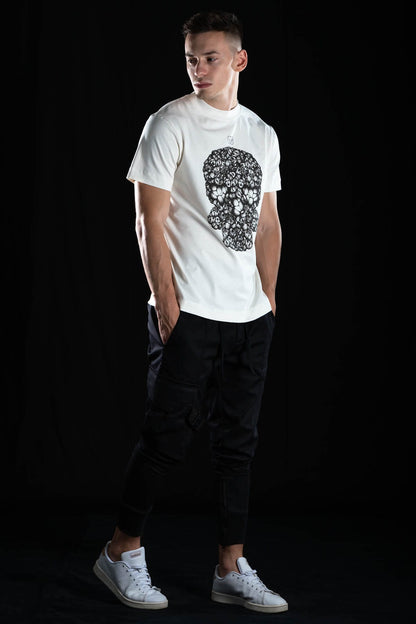 Hand painted T-shirt “Thoughts” White