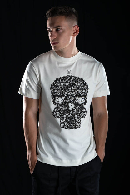 Hand painted T-shirt “Thoughts” White