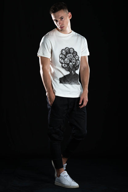 Hand painted T-shirt “Family Tree” White