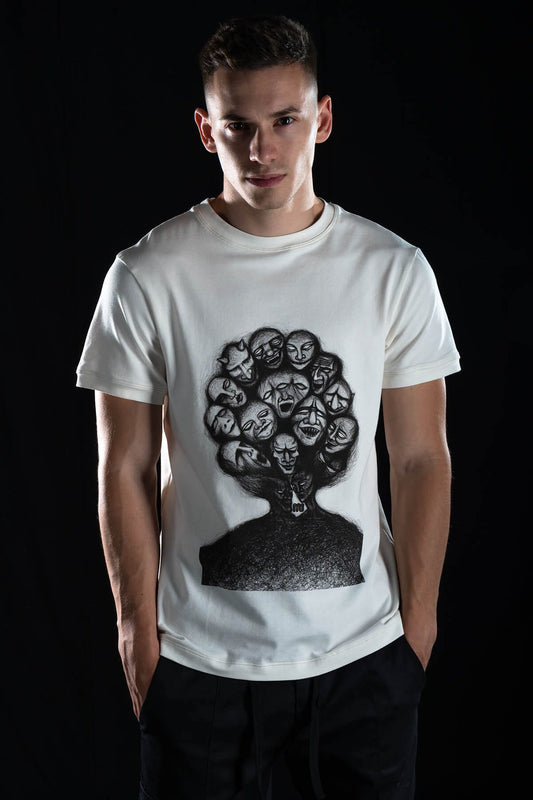 Hand painted T-shirt “Family Tree” White