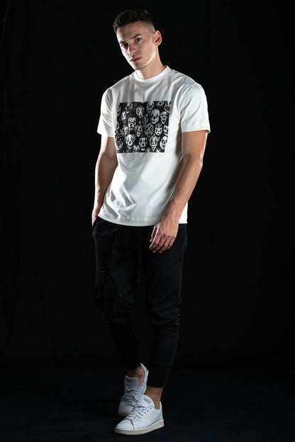 Hand painted T-shirt “Мasquerade” White