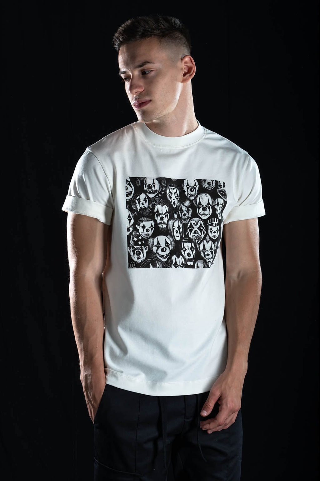Hand painted T-shirt “Мasquerade” White