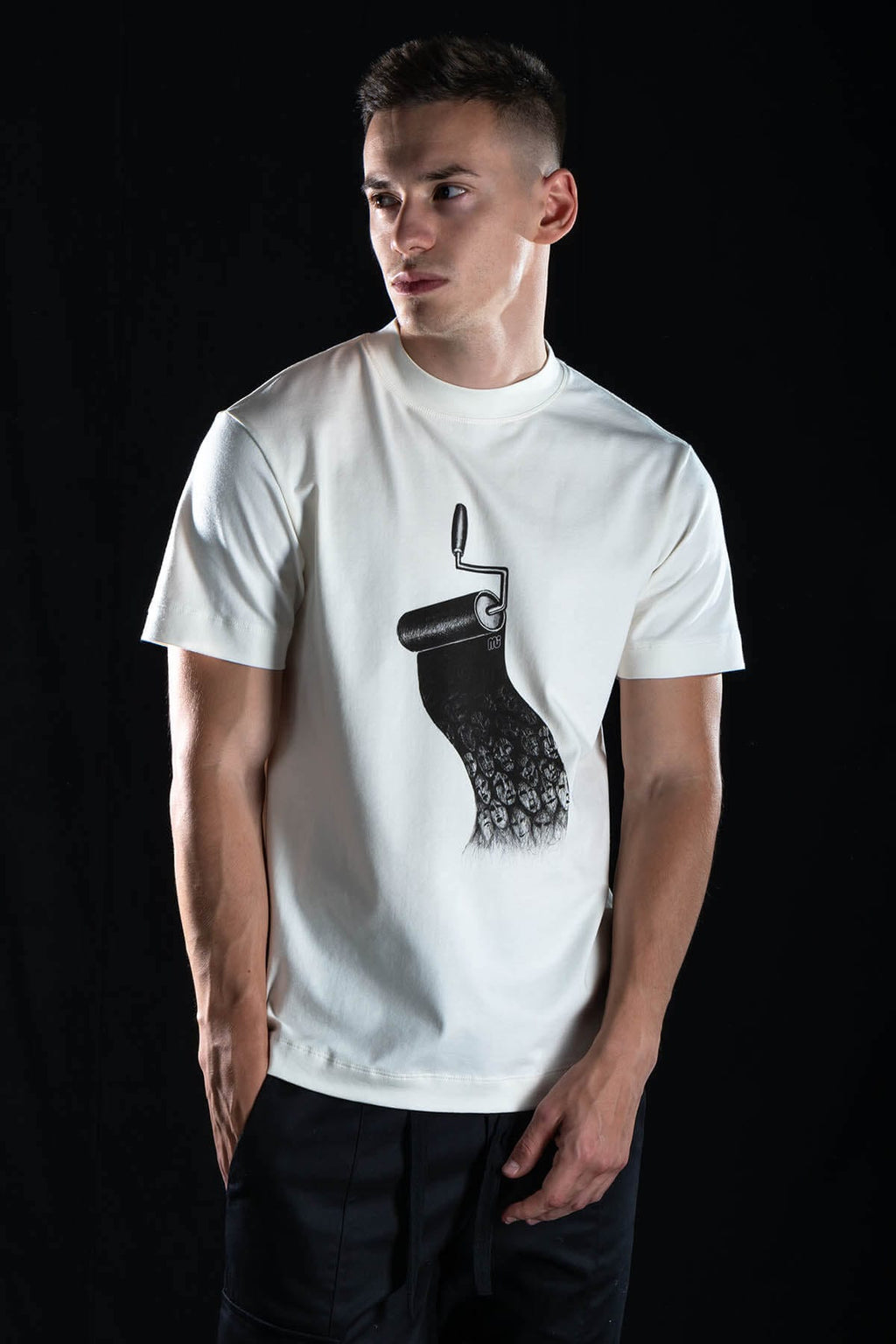 Hand Drawn T-shirt “Paint” White