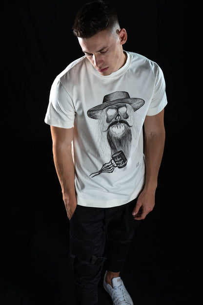 Hand painted T-shirt “Guten Morgen Motherf*ckers” White