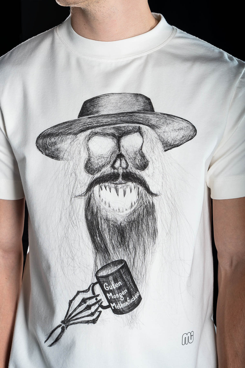 Hand painted T-shirt “Guten Morgen Motherf*ckers” White