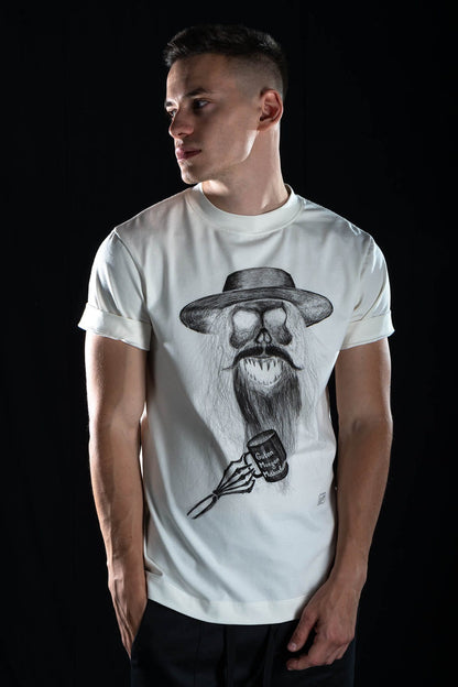 Hand painted T-shirt “Guten Morgen Motherf*ckers” White