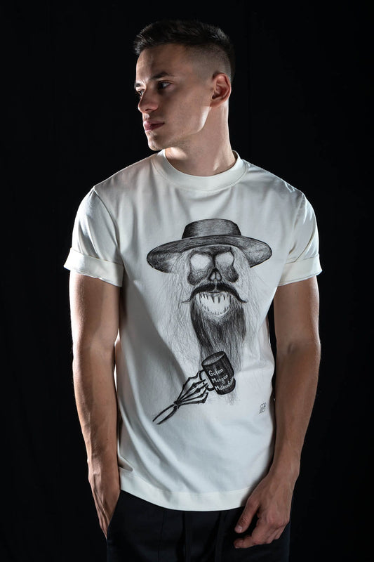 Hand painted T-shirt “Guten Morgen Motherf*ckers” White