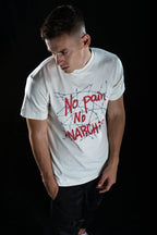 Hand painted T-shirt “No Pain No Anarchism” White