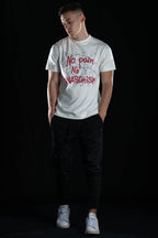 Hand painted T-shirt “No Pain No Anarchism” White
