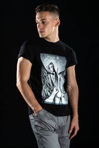 Hand painted T-shirt “Follow Mi” Black