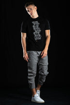 Hand painted T-shirt “Hard Techno” Black
