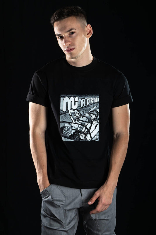 Hand painted T-shirt “Romance” Black