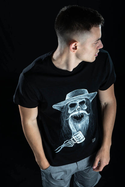 Hand painted T-shirt “Guten Morgen Motherf*ckers” Black