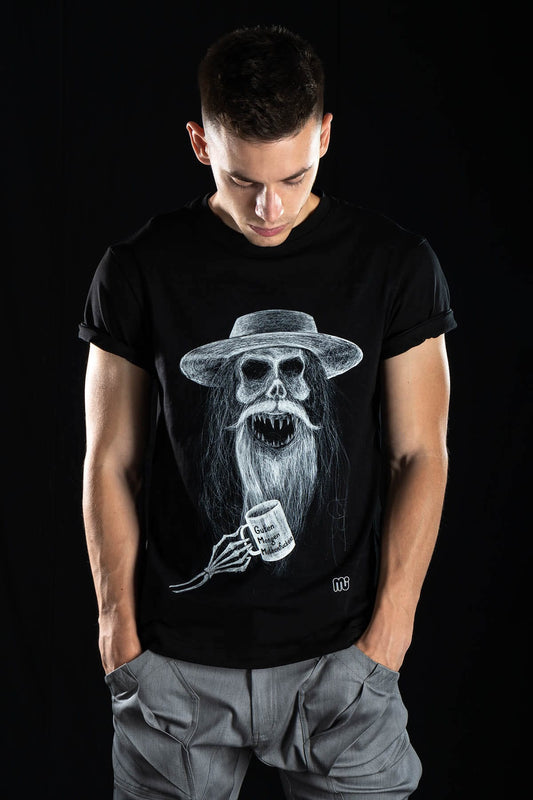 Hand painted T-shirt “Guten Morgen Motherf*ckers” Black
